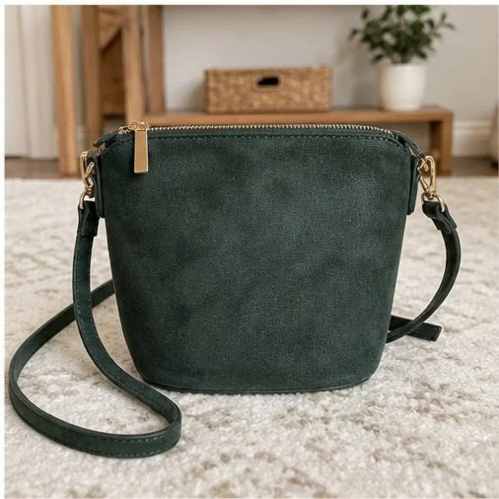 Forest Suede Crossbody Bag